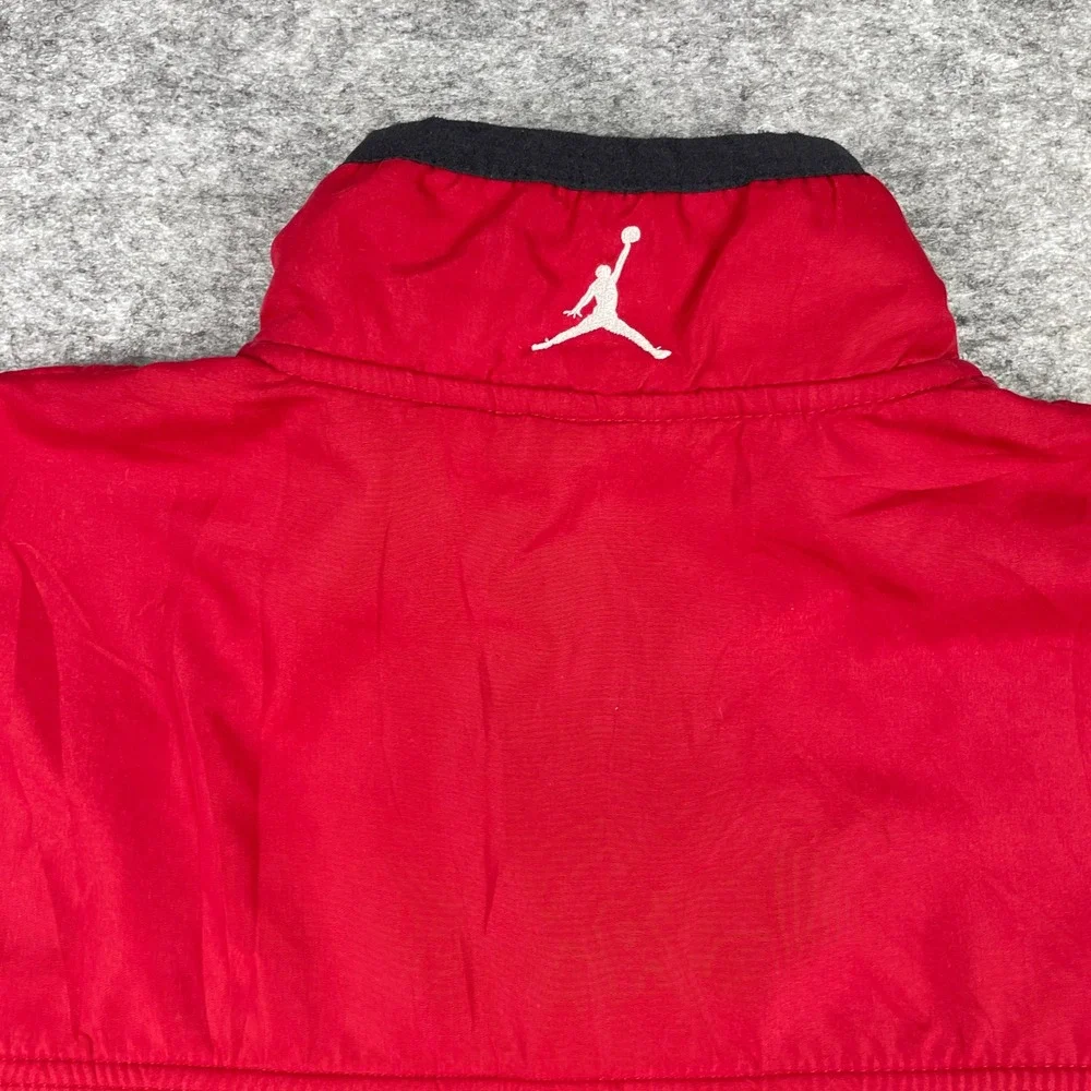 Jordan Fleece Jacket Mens L Black Red Full Zip Colorblock Jumpman Mock Neck